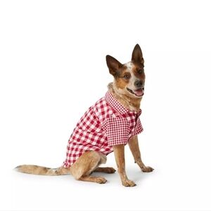 Draper James x Lands End Red Gingham Dog Flannel-Size M